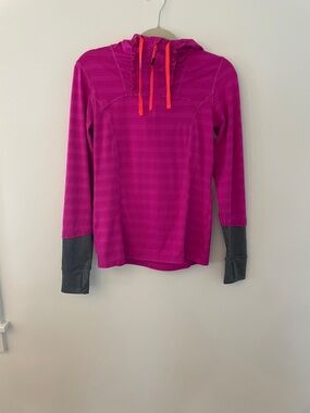 Mondetta Bright Fuchsia Hoodie with Contrast Charcoal Cuffs